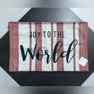 NEW Joy to the World Pillowcase with Red Stitching